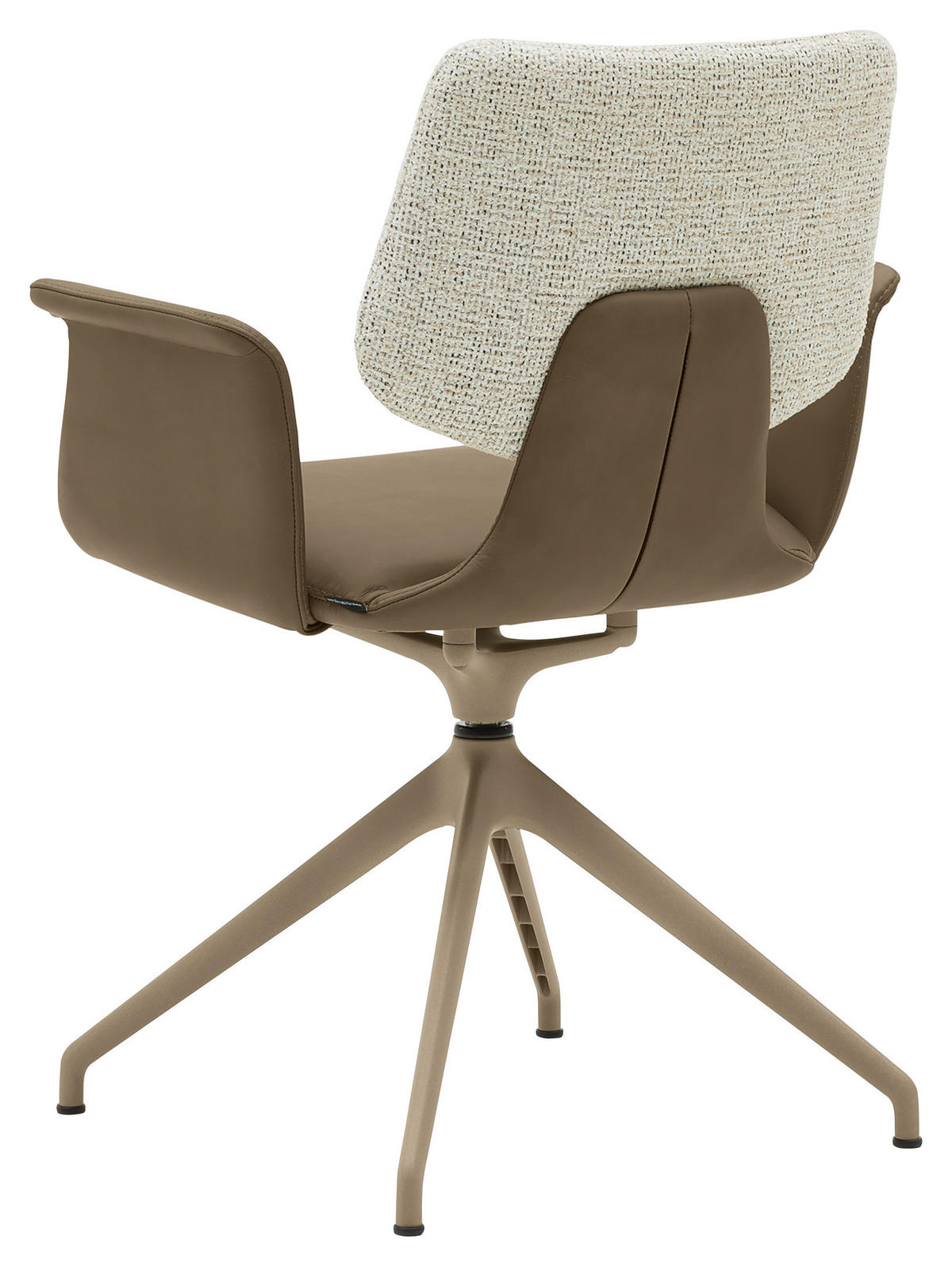 ARMLEHNSTUHL  in Echtleder naturbelassen  - Beige/Graubraun, Design, Leder/Textil (64/87/56,5cm) - Musterring
