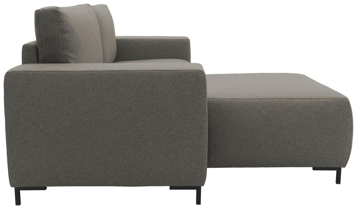 ECKSOFA in Webstoff Grau  242/160 cm  - Schwarz/Grau, Design, Textil/Metall (242/160cm) - LOOKS by W.Joop