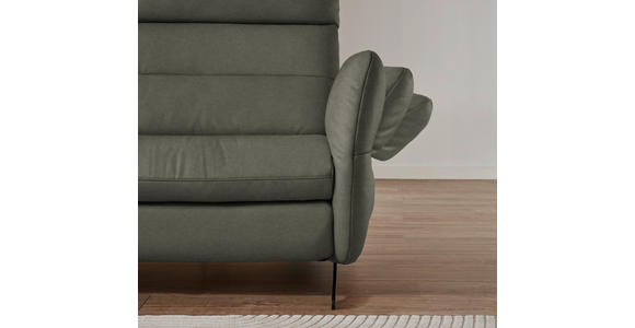 ECKSOFA in Echtleder Grau 169/298 cm - Schwarz/Grau, Design, Leder/Metall (169/298cm) - Dieter Knoll