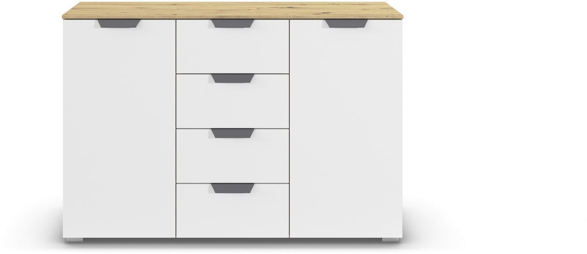 KOMMODE  in 120/81/42 cm  - Dunkelgrau/Weiß, Design, Holzwerkstoff/Metall (120/81/42cm) - Carryhome