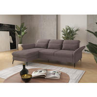 ECKSOFA in Flachgewebe Taupe  - Taupe/Schwarz, Konventionell, Textil/Metall (198/264cm) - Sit & More