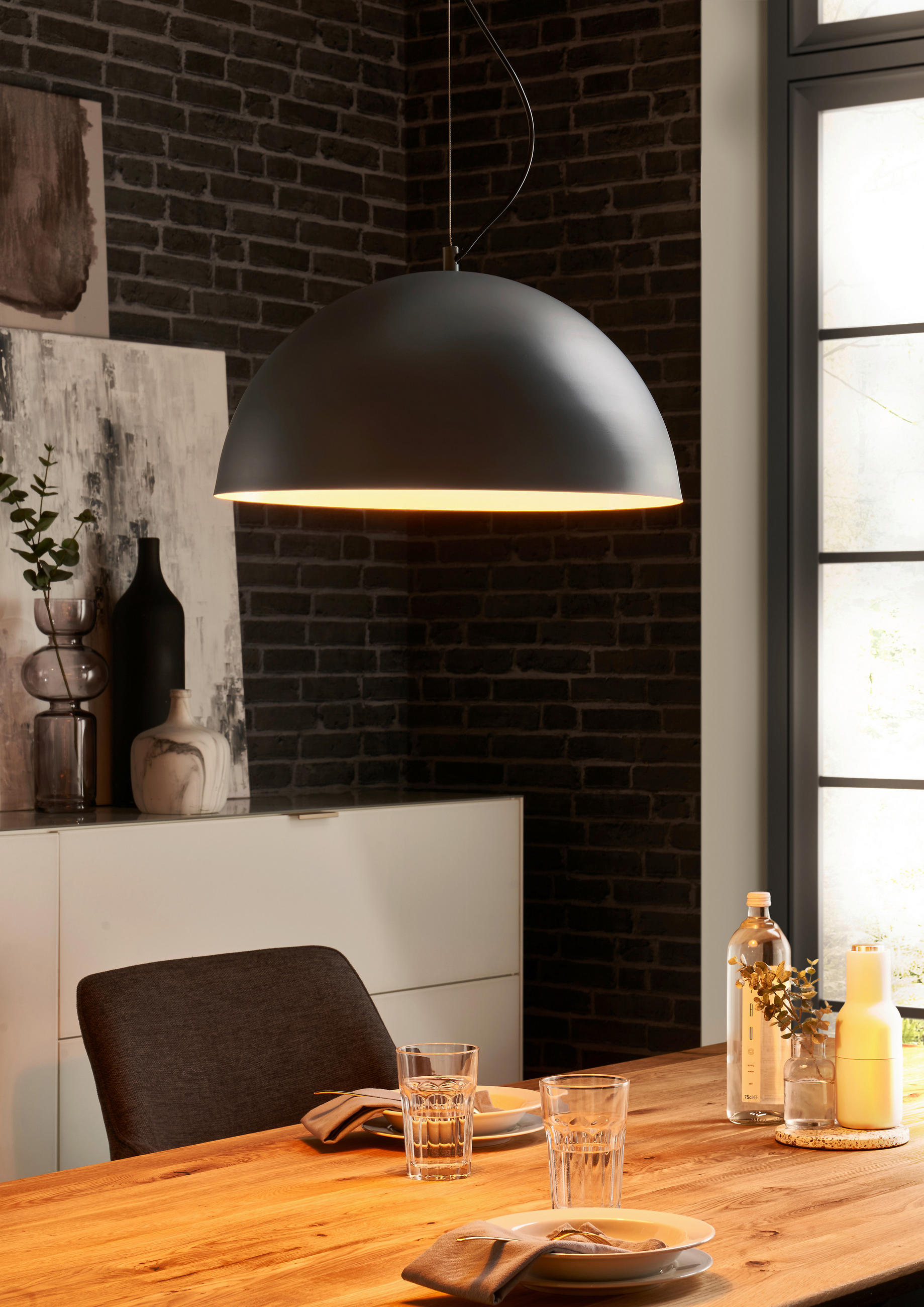 HÄNGELEUCHTE Kalisto  - Grau, Design, Metall (45/22,5cm) - SetOne by Musterring