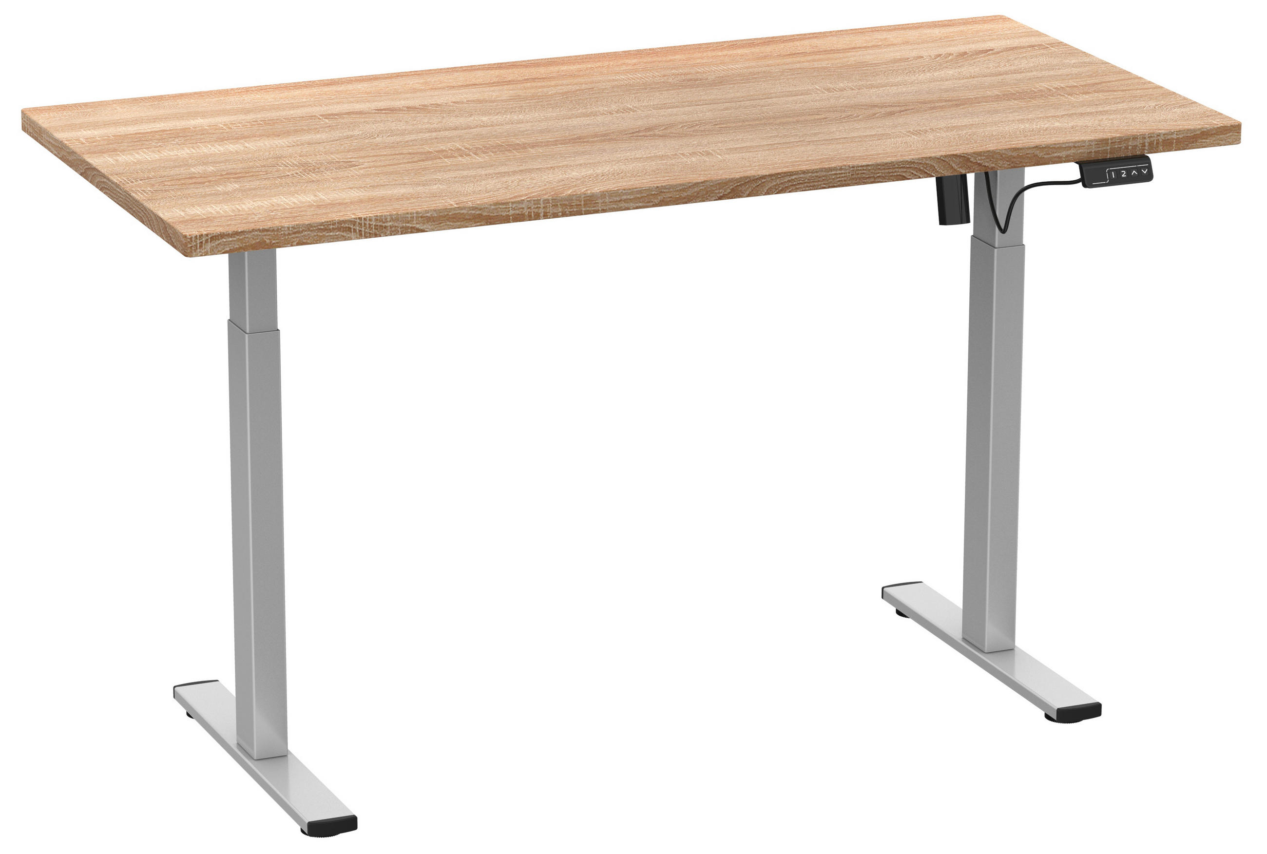 SCHREIBTISCH 110/80/71 cm  in Weiss, Sonoma Eiche  - Weiss/Silberfarben, Design, Holzwerkstoff/Metall (110/80/71cm) - MID.YOU