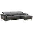 ECKSOFA inkl. Funktionen Ronald Schwarz Echtleder, Kombination Echtleder/Lederlook Lederlook  - Schwarz, Design, Leder/Kunststoff (269/164cm) - Xora