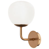 WANDLEUCHTE 15/27/19 cm  - Messingfarben/Weiß, Trend, Glas/Metall (15/27/19cm) - MAYTONI