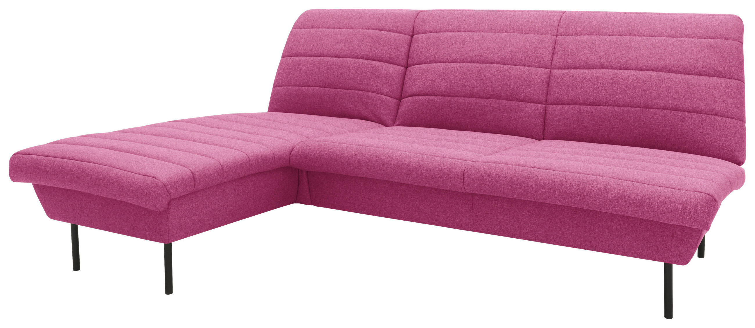ECKSOFA Looks IX Rosa Webstoff  - Schwarz/Rosa, Design, Textil/Metall (168/214cm) - LOOKS by W.Joop