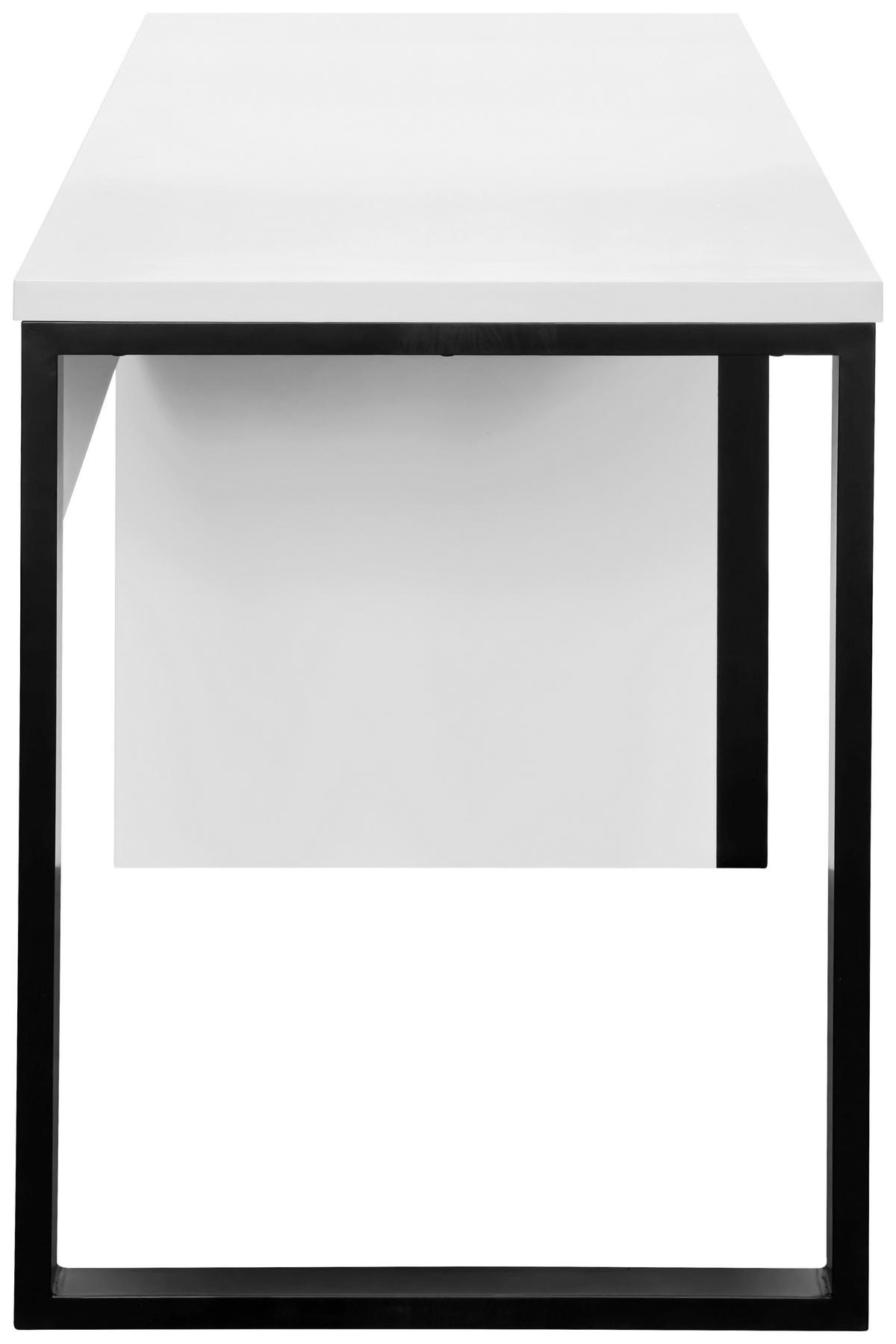 ÍRÓASZTAL  - fekete/fehér, Modern, faalapú anyag/fém (140/59/76cm) - Livetastic