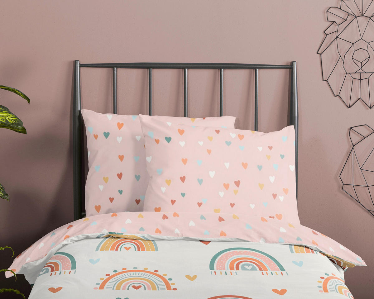 KINDERBETTWÄSCHE 100/135 cm  - Hellrosa/Multicolor, Basics, Textil (100/135cm)