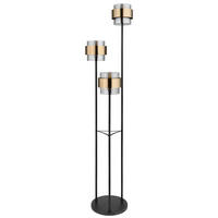 STEHLEUCHTE - Klar/Messingfarben, Design, Glas/Metall (43/167cm) - Globo