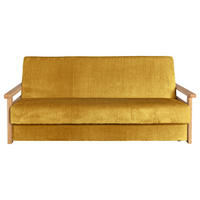 SCHLAFSOFA in Cord Senfgelb  - Senfgelb/Naturfarben, Design, Holz/Textil (220/90/90cm) - P & B