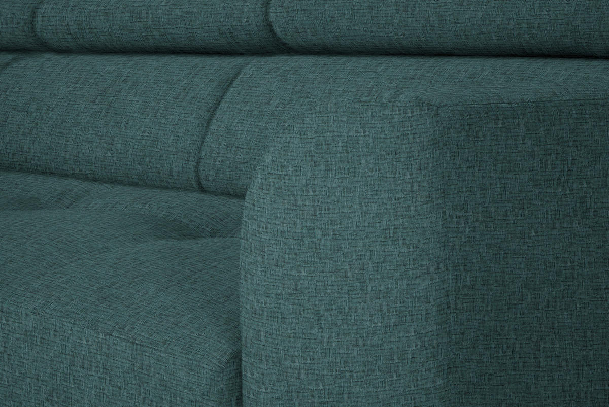 ECKSOFA in Chenille Blau  205/280 cm  - Blau/Schwarz, Design, Textil/Metall (205/280cm) - Xora