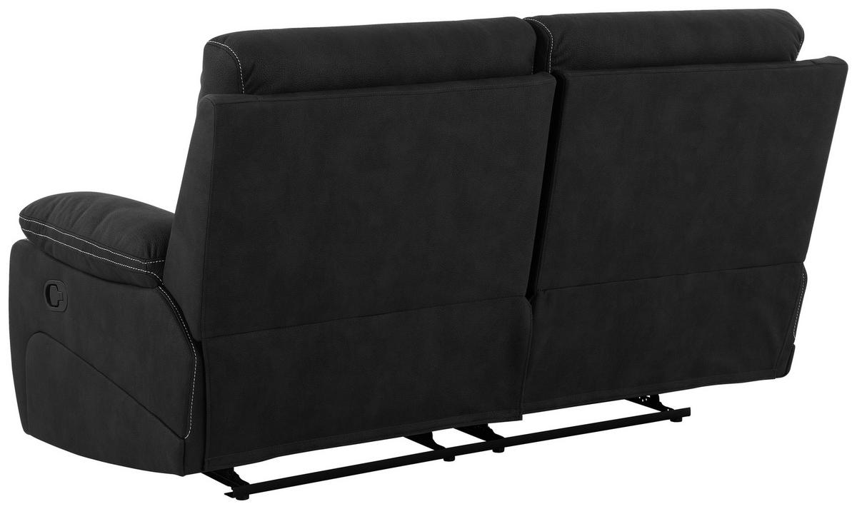 SITZGARNITUR Mikrofaser Schwarz  - Schwarz, KONVENTIONELL, Textil/Metall - Livetastic