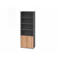 AKTENSCHRANK Graphitfarben, Nussbaumfarben  - Nussbaumfarben/Graphitfarben, Basics, Holzwerkstoff (80/215,6/41,7cm) - Venda