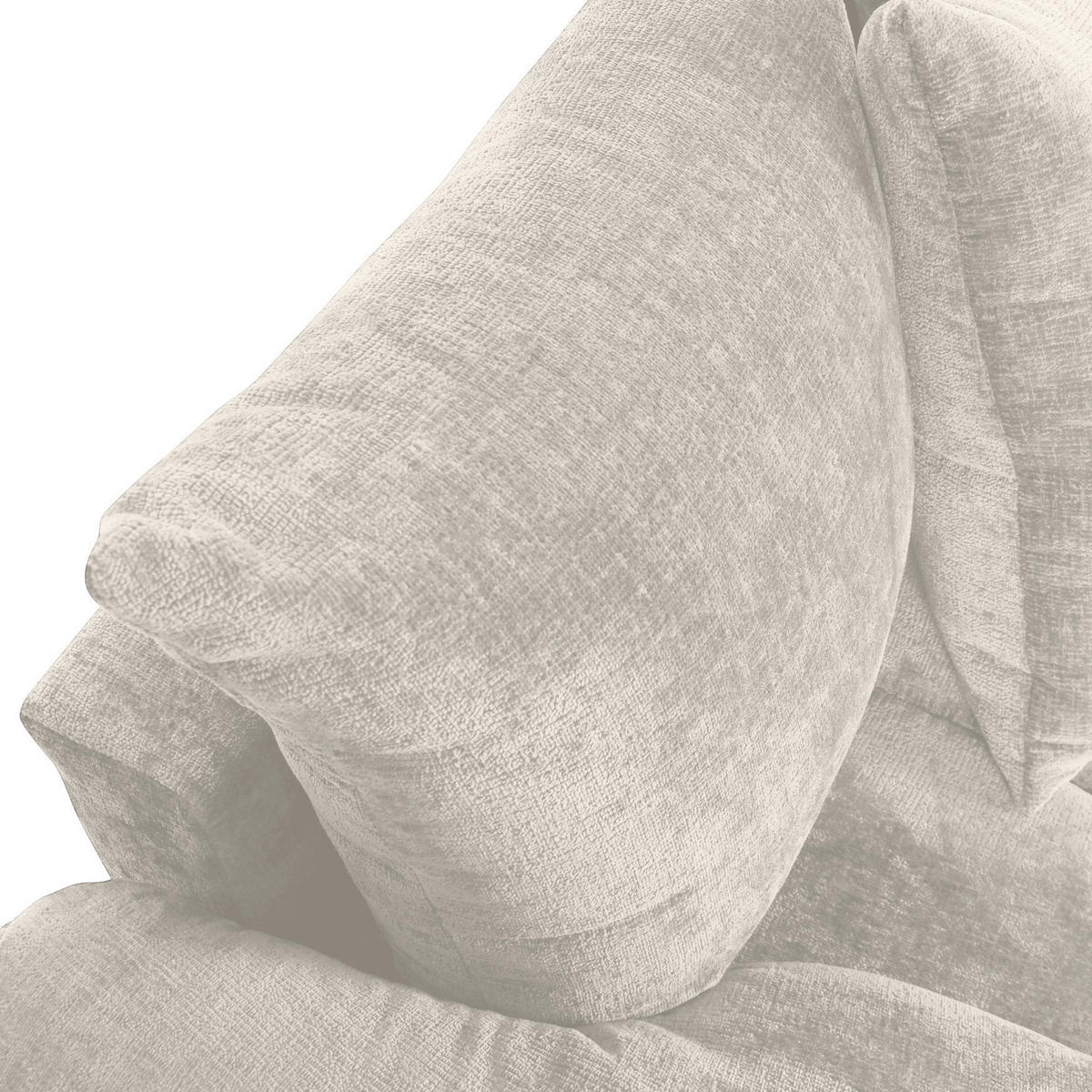 BIGSOFA in Chenille Beige  - Beige/Schwarz, Design, Kunststoff/Textil (265/67/130cm) - home24
