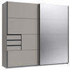 SCHWEBETÜRENSCHRANK 225/208/64 cm 2-türig Graphitfarben, Grau, Sahara  - Schwarz/Graphitfarben, Design, Glas/Holzwerkstoff (225/208/64cm) - Carryhome