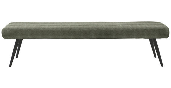 SITZBANK in Textil Graugrün  - Schwarz/Graugrün, Design, Textil/Metall (200/48/47cm) - Dieter Knoll