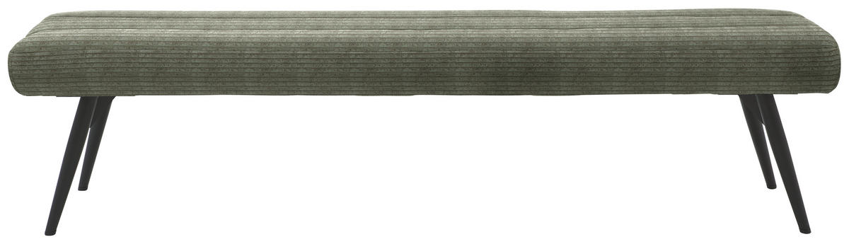 SITZBANK in Textil Graugrün  - Schwarz/Graugrün, Design, Textil/Metall (200/48/47cm) - Dieter Knoll