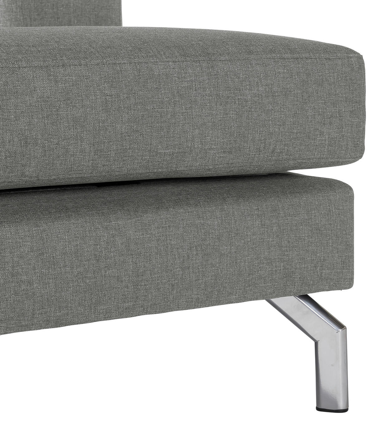 HOCKER Flachgewebe Hellgrau  - Silberfarben/Hellgrau, Design, Textil/Metall (155/45/67cm) - Max Winzer