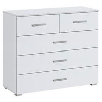 KOMMODE 93/81/42 cm  in Weiss  - Weiss/Alufarben, Basics, Holzwerkstoff/Kunststoff (93/81/42cm) - Xora