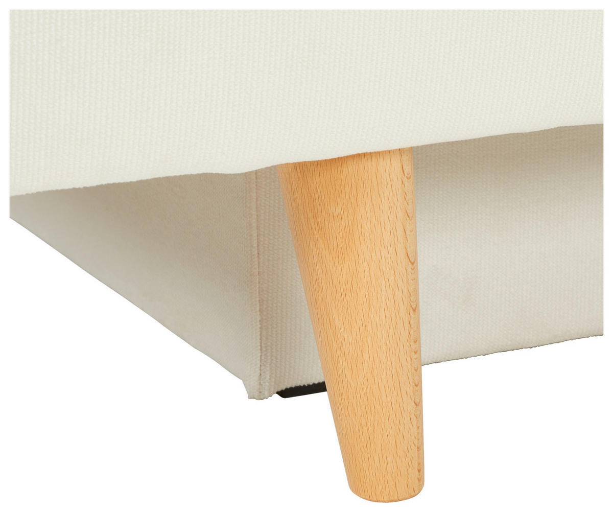 ZOFA S POSTELJNO FUNKCIJO,  krem barve tekstil  - krem barve/barve bukve, Konvencionalno, tekstil/les (191/92/89cm) - MID.YOU