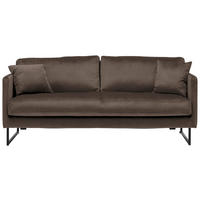 2,5-SITZER  in Samt Braun  - Schwarz/Braun, Design, Textil/Metall (180/78/84cm) - Carryhome
