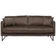 2,5-SITZER  in Samt Braun  - Schwarz/Braun, Design, Textil/Metall (180/78/84cm) - Carryhome