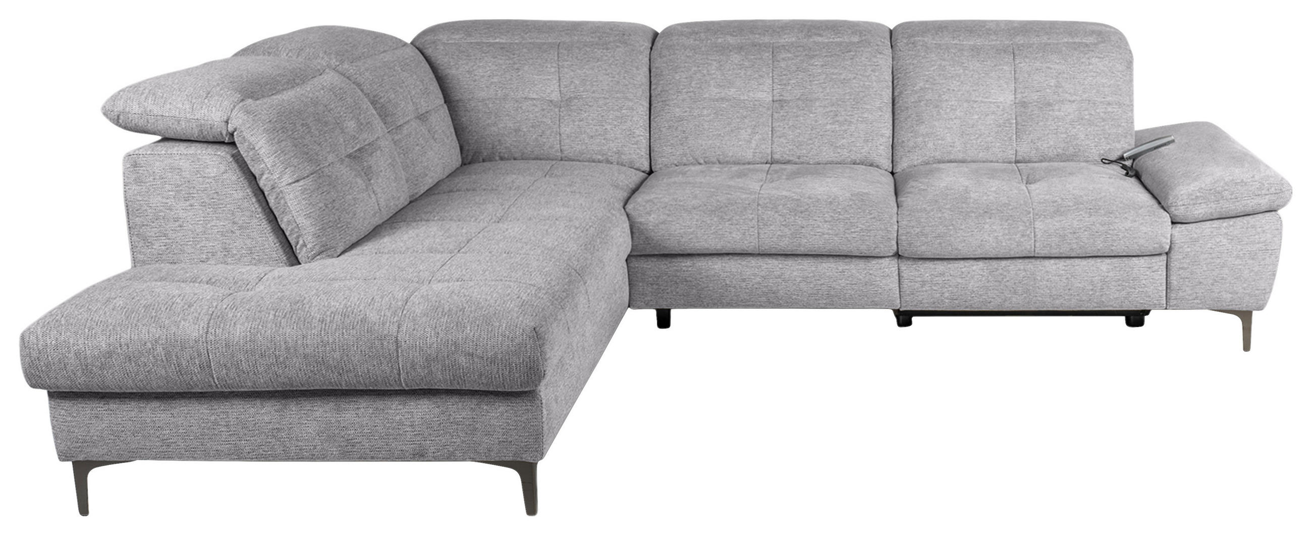 ECKSOFA Greige Webstoff  - Greige/Schwarz, KONVENTIONELL, Textil/Metall (225/288cm) - Carryhome