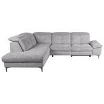 ECKSOFA Greige Webstoff  - Greige/Schwarz, KONVENTIONELL, Textil/Metall (225/288cm) - Carryhome