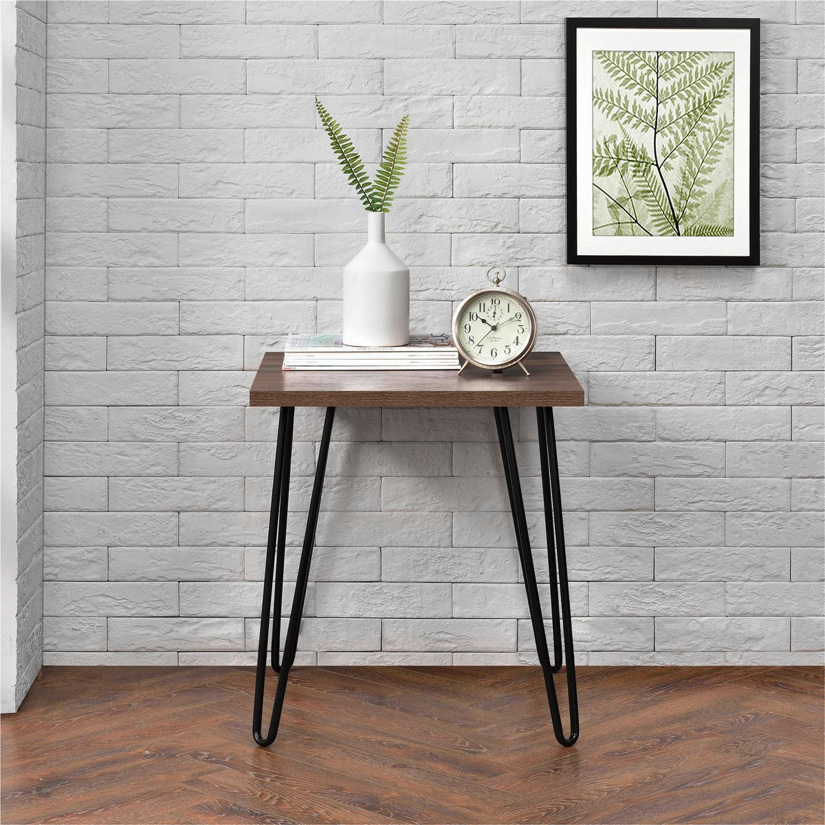 BEISTELLTISCH in Metall, Papier, Holzwerkstoff 49/49/55 cm  - Walnussfarben/Schwarz, Design, Papier/Holzwerkstoff (49/49/55cm) - MID.YOU