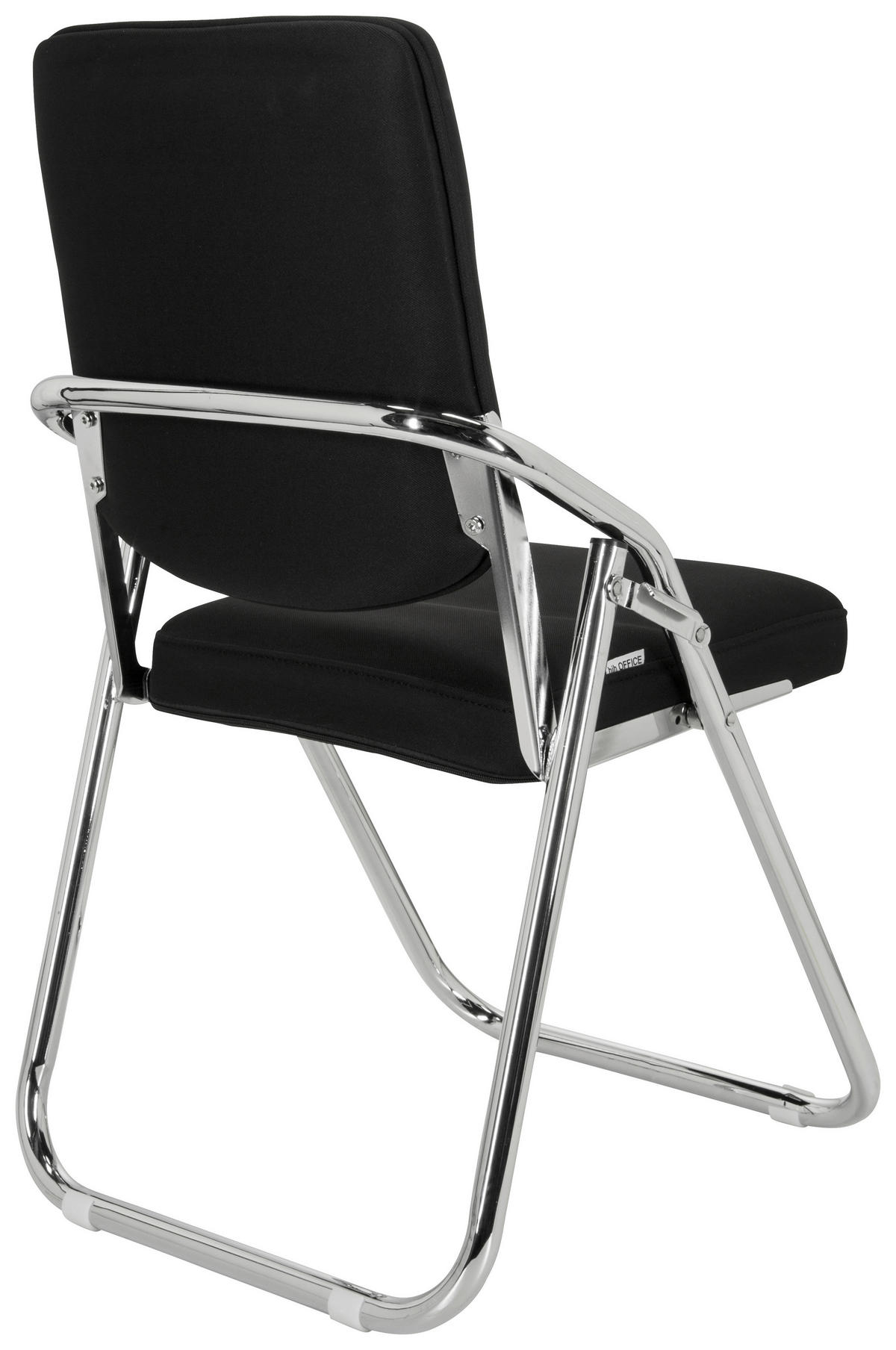 BESUCHERSTUHL Schwarz  - Chromfarben/Schwarz, Basics, Textil/Metall (46/90/40cm) - MID.YOU