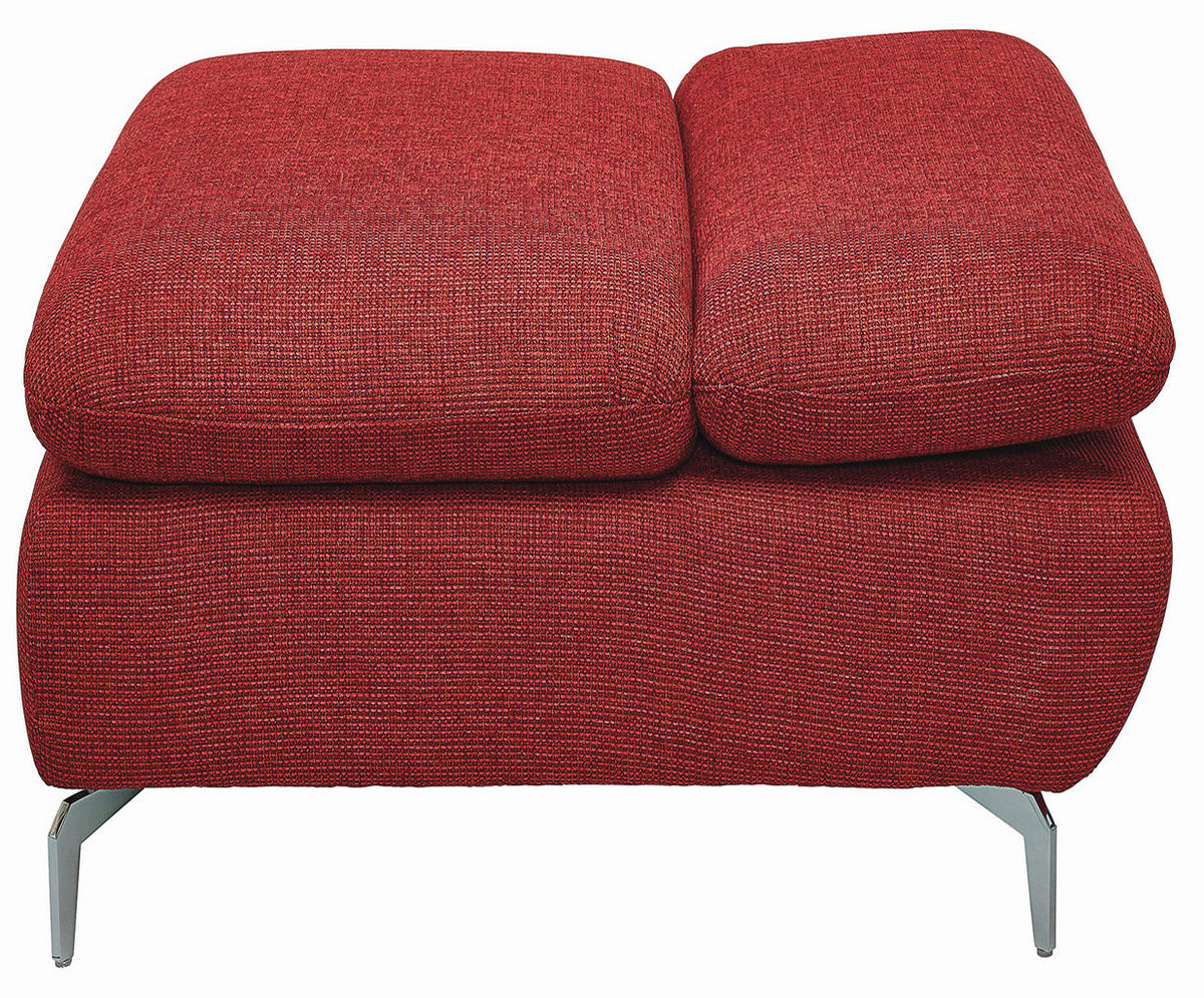 SEDEŽNA GARNITURA, šenilja, gladka tkanina rdeča  - srebrne barve/rdeča, Design, tekstil (285/200cm) - Chilliano