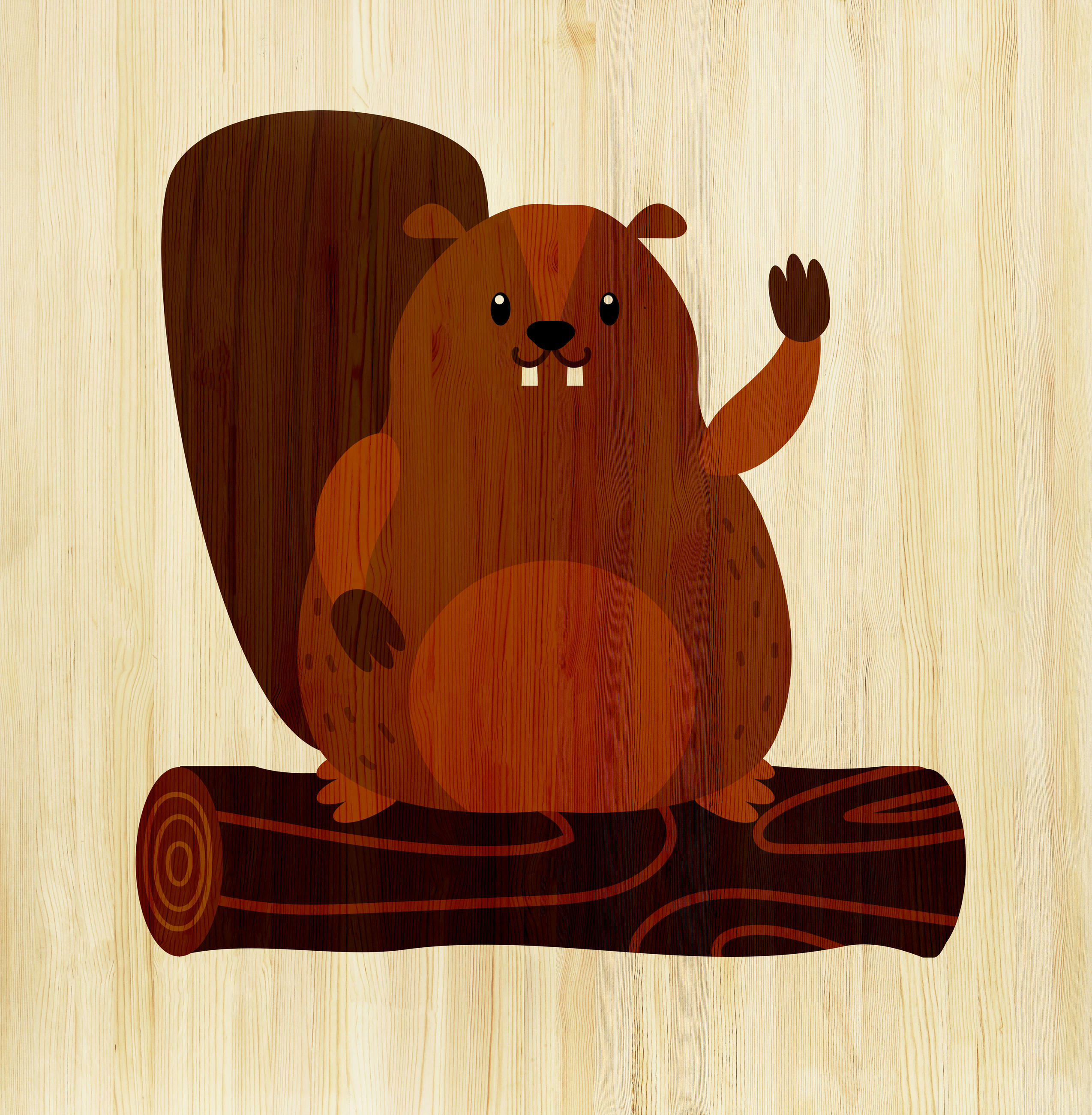 BABYWANDDEKO - Braun, Basics, Holz (60/60/3cm)