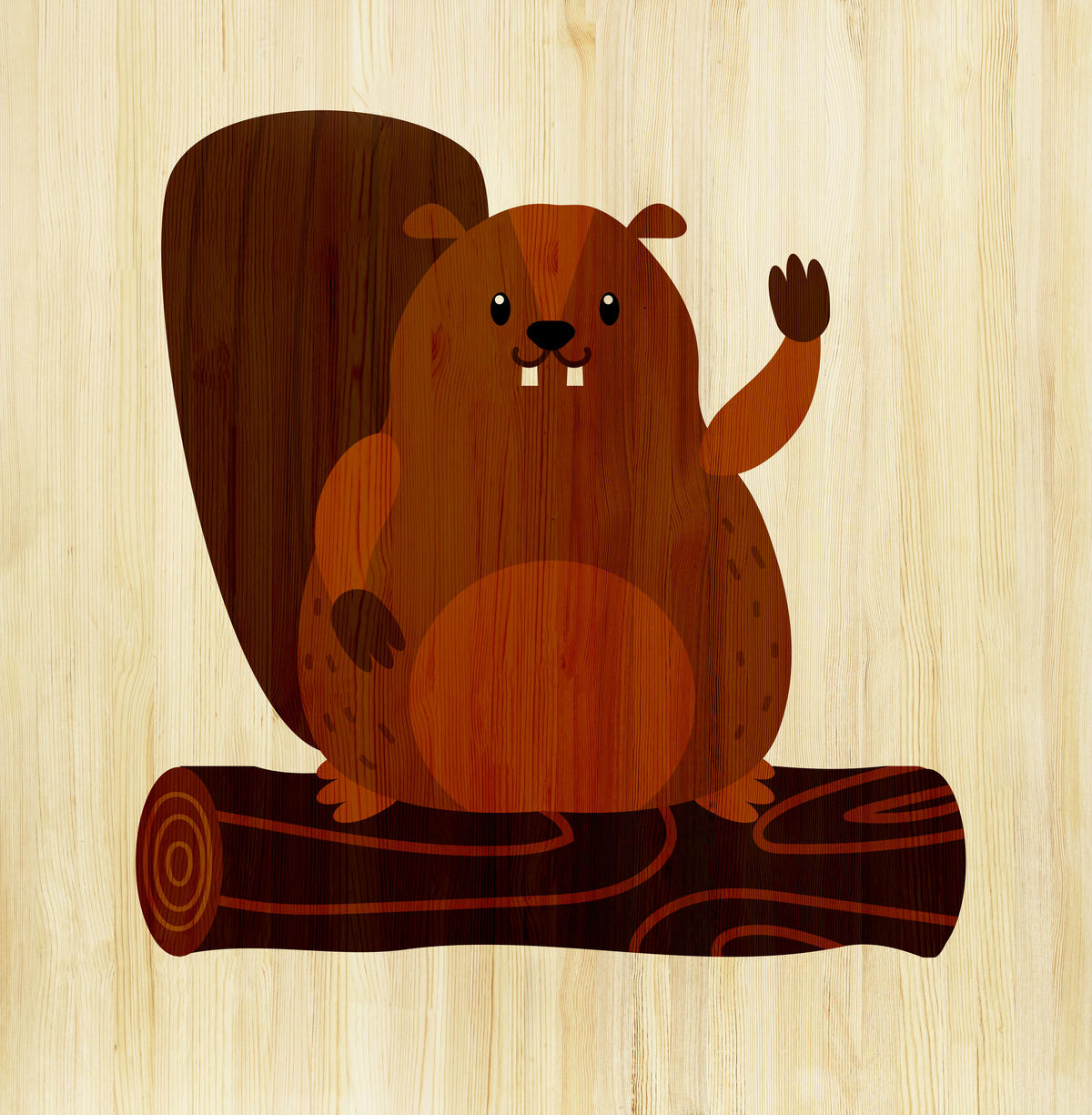 BABYWANDDEKO - Braun, Basics, Holz (60/60/3cm)