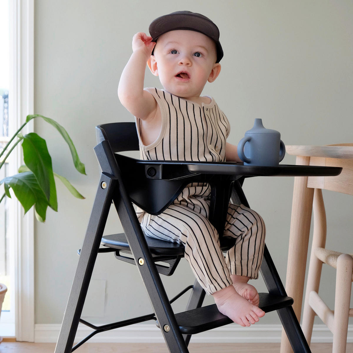 STOLČEK ZA HRANJENJE  KAOS Klapp High Chair    45,5/60/81 cm       črna  - črna, Basics, les (45,5/60/81cm)
