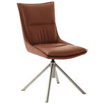 STUHL  in Edelstahl beschichtet Metall, Textil  - Edelstahlfarben/Rostfarben, Design, Textil/Metall (49/90/65cm) - Novel