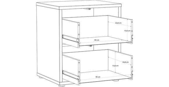 NACHTSCHRANK 50/58/42 cm  - Silberfarben/Terracotta, Trend, Holzwerkstoff/Kunststoff (50/58/42cm) - Carryhome