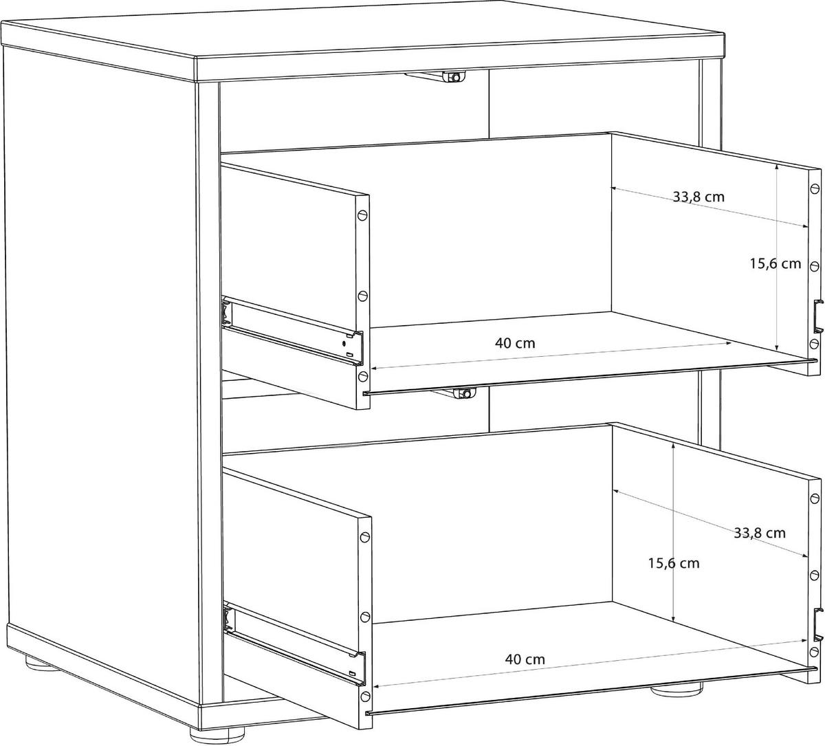NACHTSCHRANK 50/58/42 cm  - Silberfarben/Terracotta, Trend, Holzwerkstoff/Kunststoff (50/58/42cm) - Carryhome