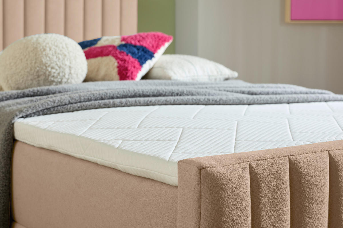 BOXBETT 120/200 cm  in Beige  - Beige/Schwarz, KONVENTIONELL, Kunststoff/Textil (120/200cm) - Boxxx