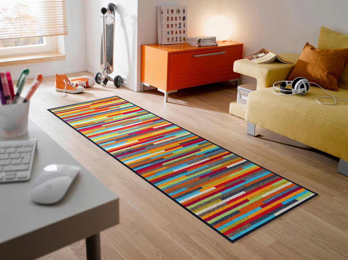 LÄUFER 60/180 cm Mikado Stripes  - Multicolor, KONVENTIONELL, Kunststoff/Textil (60/180cm) - wash+dry