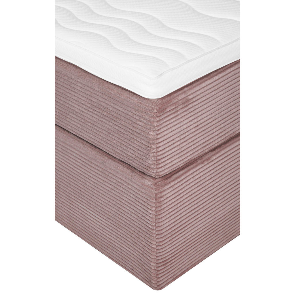 Thumbnail - Boxxx Boxspringbett, Rosa, Textil, Birke, massiv, H5, 7-Zonen, Höhe ca. 19 cm, 180x200 cm, Topper durchgehend, in versch...