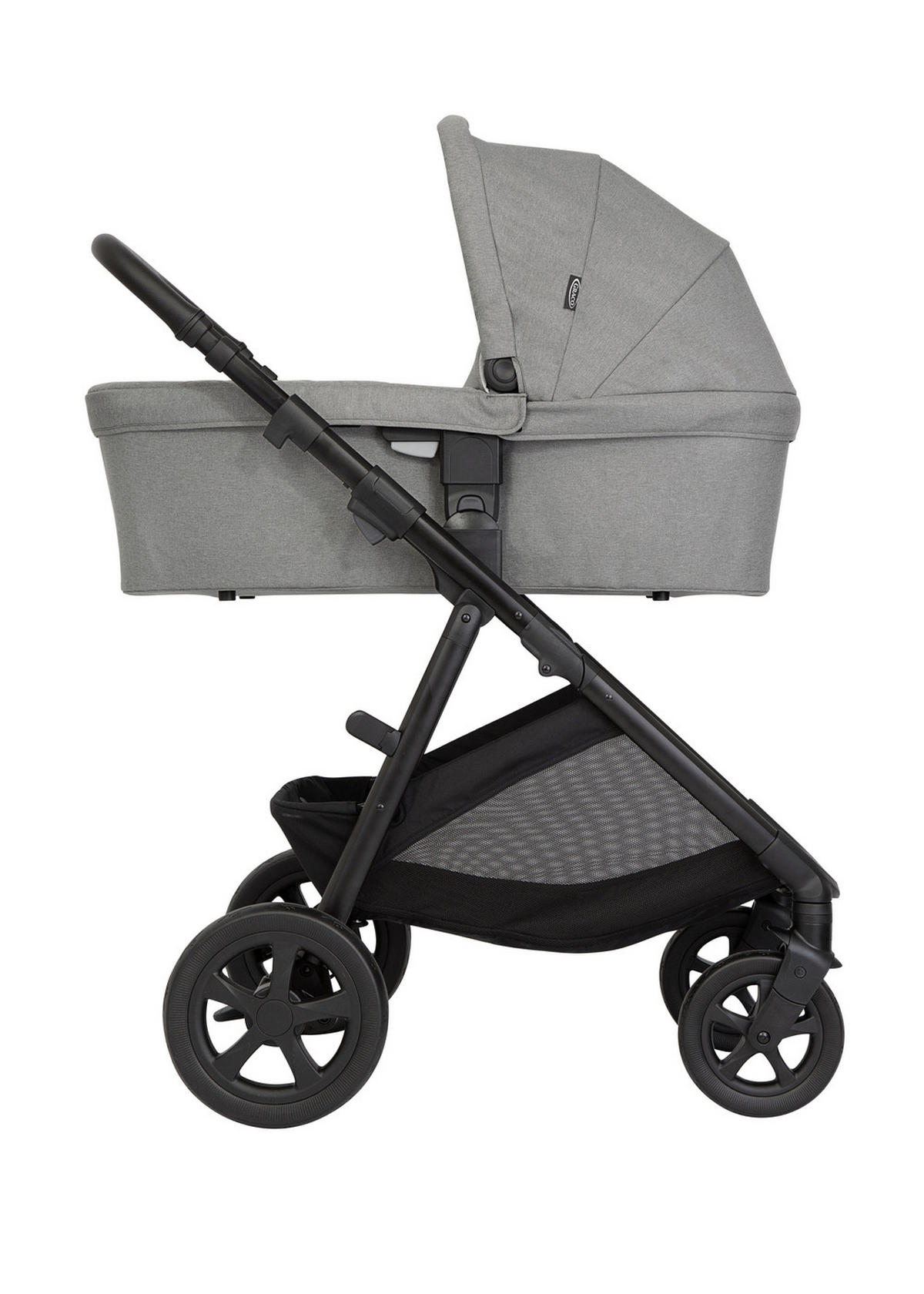 KINDERWAGENSET  Near2Me 3in1  Ash  - Schwarz/Grau, Basics, Kunststoff/Metall (62,7/120/95cm) - Graco