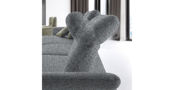 ECKSOFA in Chenille, Flachgewebe Blaugrau 165/318 cm - Blaugrau/Schwarz, Design, Textil/Metall (165/318cm) - Xora
