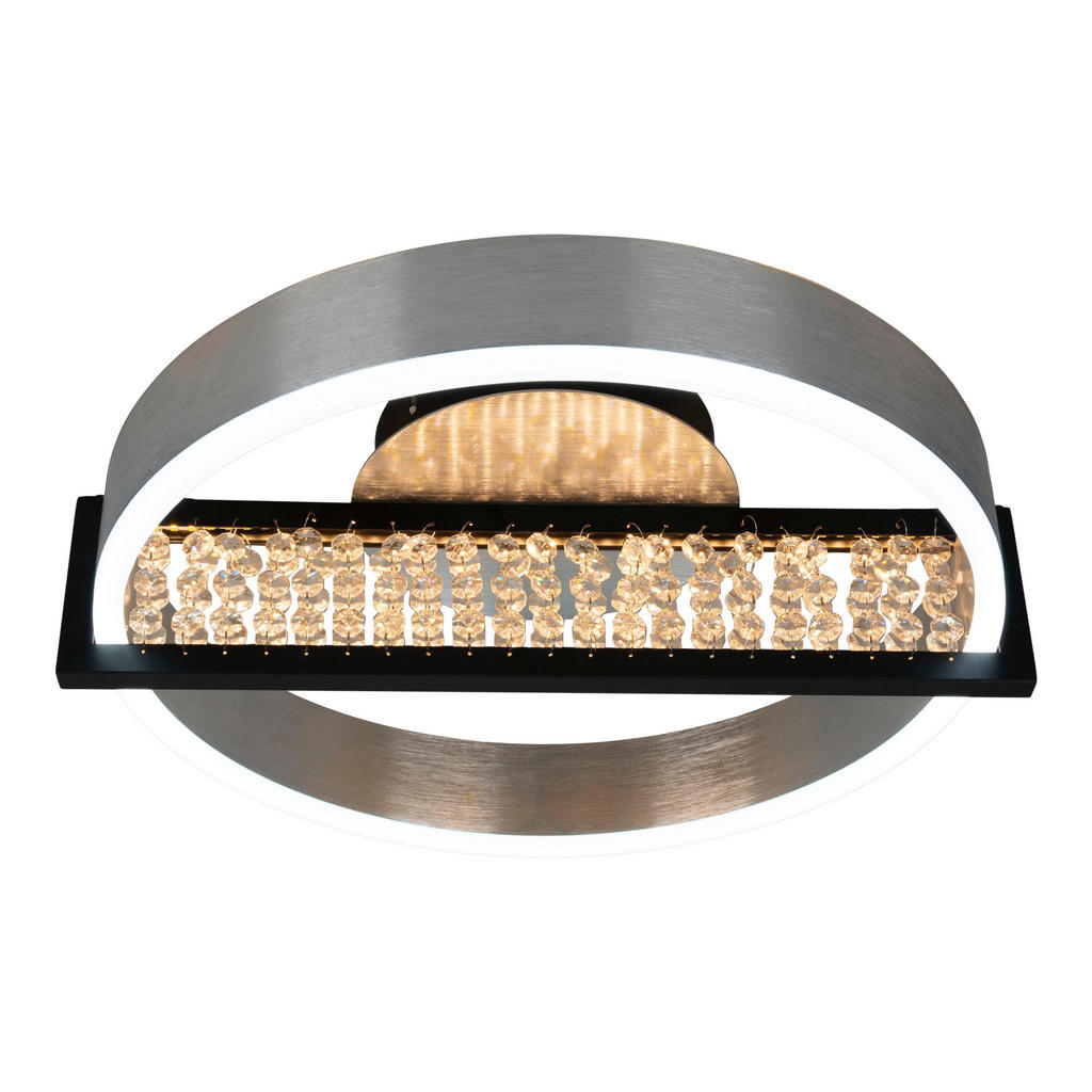 Thumbnail - Näve Led-Deckenleuchte Yvaris, Schwarz, Chrom, Metall, rund,rund, 50x13.7x53.2 cm, Farben fixierbar, Lampen & Leuchten, ...