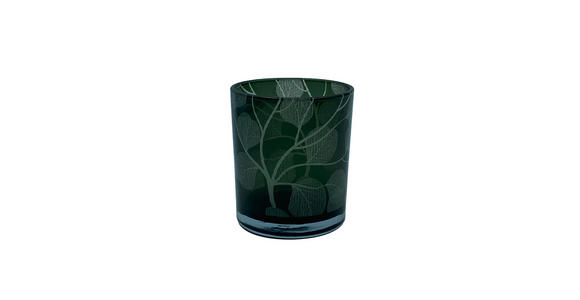 TEELICHTGLAS - Weiß/Grün, Natur, Glas (10/12,5cm) - Ambia Home