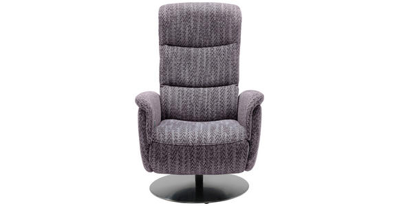 RELAXSESSEL Flachgewebe Relaxfunktion, Kopfteilverstellung, Fußteilverstellung, Rücken echt - Edelstahlfarben/Lila, Design, Textil/Metall (71/112/83cm) - Dieter Knoll