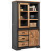 VITRINE  in massiv Mangoholz Schwarz, Grau, Naturfarben - Schwarz/Naturfarben, LIFESTYLE, Holz/Holzwerkstoff (100/180/45cm) - MID.YOU