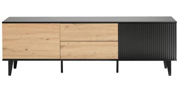 LOWBOARD in 172/56/40 cm - Schwarz/Eiche Artisan, Design, Holzwerkstoff/Metall (172/56/40cm) - Xora