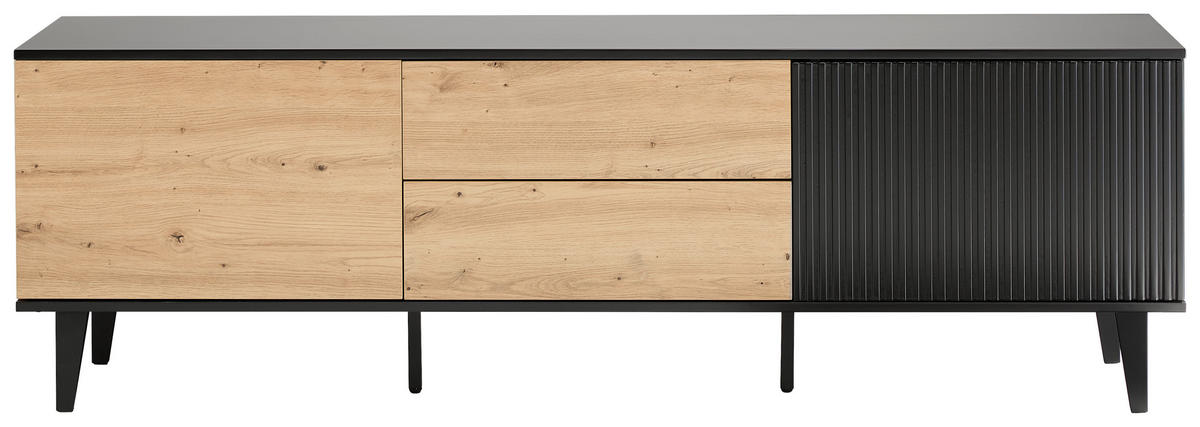TV-SZEKRÉNY 172/56/40 cm  - fekete/Artisan tölgy, Design, faalapú anyag/fém (172/56/40cm) - Xora