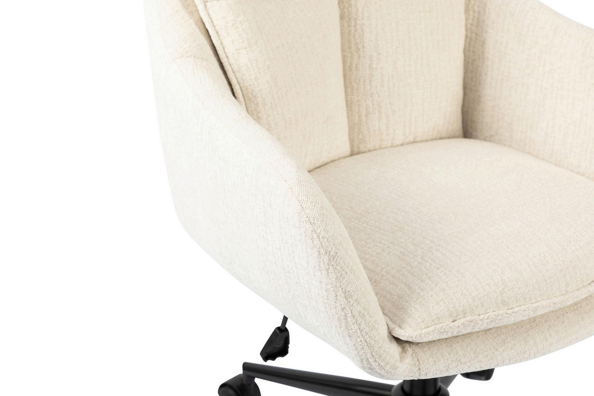 DREHSTUHL Webstoff Schwarz, Beige  - Beige/Schwarz, Modern, Kunststoff/Textil (58/85-93/58cm) - MID.YOU