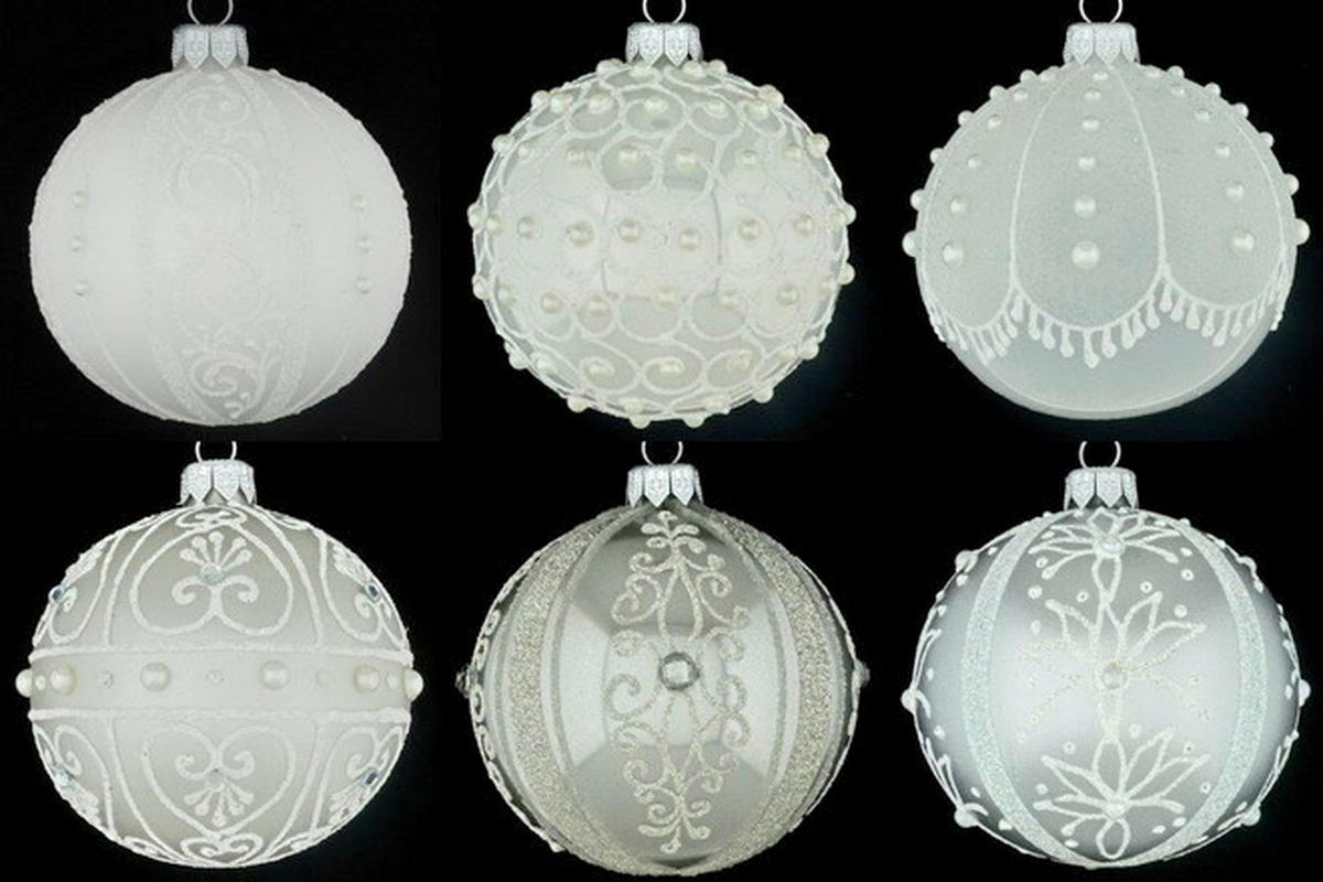 CHRISTBAUMKUGEL 10 cm  - Silberfarben/Weiß, LIFESTYLE, Glas/Metall (10cm) - X-Mas